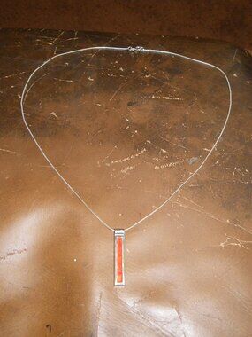 Women’s Sterling Silver Thin Necklace w/ Citrine Minimalist Bar Pendant